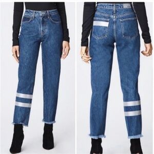 CARMAR Jeans Juliet Boyfriend Relaxed Fit High Rise Reflective Stripes 27